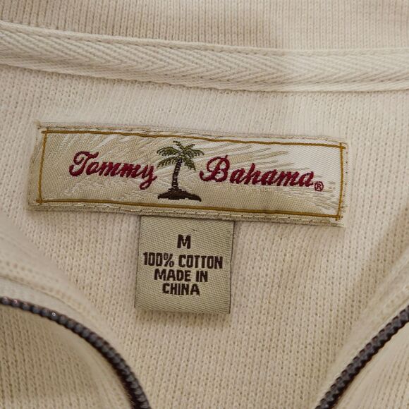 Tommy Bahama Ivory Long Sleeve 100% Cotton Sweater Mens Size M - Picture 2 of 5